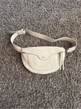 Universal Thread Cream Crossbody Belt Bag with Gold Stud